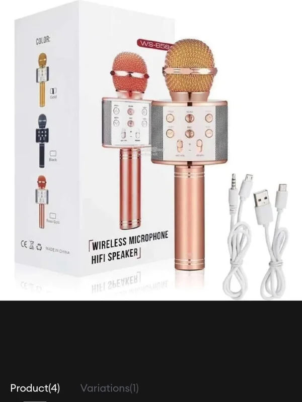WS-858 Wireless Karaoke Microphone & Hi-Fi Speaker – Portable Bluetooth Singing Mic for Kids